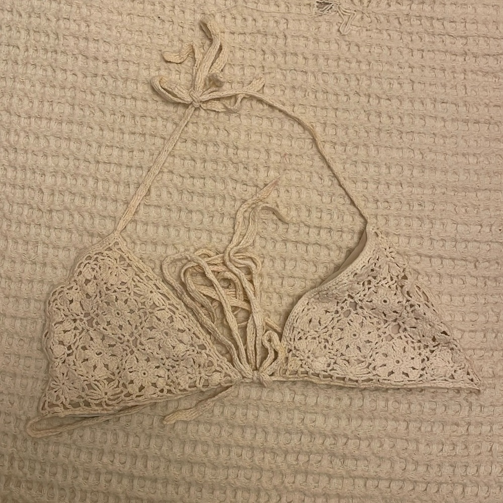 Vintage Flower Lace Bikini Top